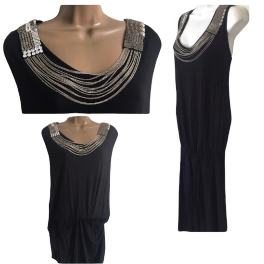 Black with Silver Chains Dress